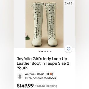 Joyfolie Indy Lace Up Leather Taupe Boots